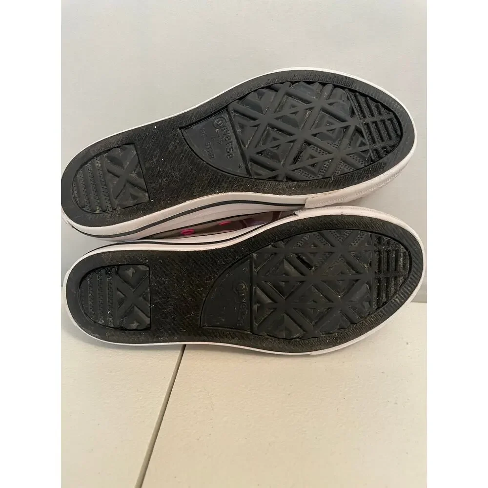 Converse All Star Chuck Taylor’s girls 12.5 Double Tongue OX Grey Pink‎ low top